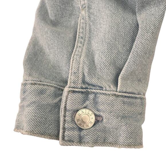 Rails Cropped Indigo Denim Jean Jacket in "Faded Blue Distress" Size Large - Picture 8 of 13